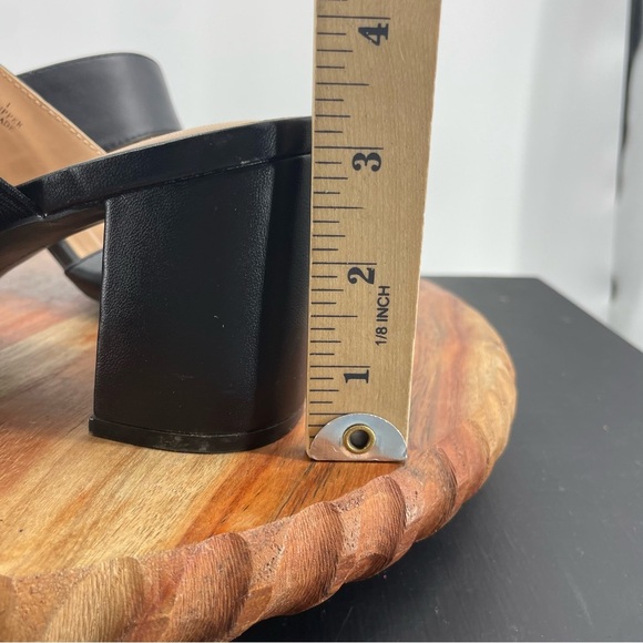 Adrienne Vittadini Avah Sandal black leather heel pumps Sz 10 - Picture 7 of 8